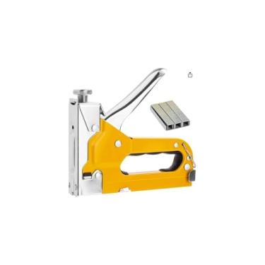 Imagem de Grampeador Pistola Multifuncional, Metal e Plástico, Prateado, 18x8cm, para Estofados, Tapeçaria e Carpintaria, Compatível com Grampos 4-8mm