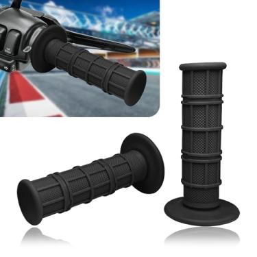 Imagem de HHZL Punhos para motocicletas Dirt Bike Handlebar Grips 7/20.3 cm Black Grip Borracha Antiderrapante Punho de mão 7/20.3 cm Esquerda e 2.5 cm Direita para eBike Motocicleta, Dirt Bike Elétrica, Off