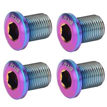 Imagem de SPYMINNPOO Parafuso de Roda de Bicicleta de 4 Unidades, Liga de Titânio, Instalação Leve e Fácil Compatível Com 105, UT6800, R8000, DA Pedaleiras (Multicolorido)