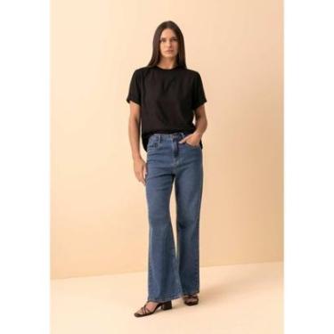 Imagem de Calça Jeans Wide Leg Comfort Com Elastano E Cintura Alta-Feminino