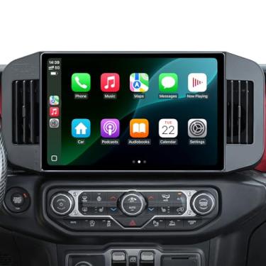 Imagem de Rádio de carro de 13,1 polegadas para Jeep Wrangler JL Gladiator JT 2018-2021 | CarPlay Android Auto sem fio | Sintonizador AM/FM | Tela sensível ao toque Piexl 2K QLED 1920 * 1200 | Bluetooth 5.4|