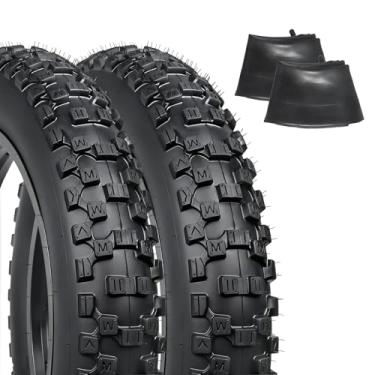 Imagem de YILUXING Pneus de bicicleta elétrica 20 x 4.0, substituição de pneu de mountain bike dobrável resistente, pneu de bicicleta de neve MTB (2 pneus 2 tubo)