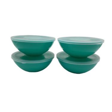 Imagem de 6 Potes Redondo Com Tampa Marmita Sobremesa 600 Ml Verde - Dehaus