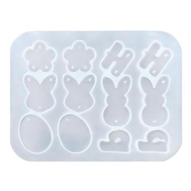 Imagem de Moldes Para Brincos - Artesanato DIY para Modelos de Páscoa | Borboleta Flor Coelho Ovo Moldes Silicone Pingentes,Para Família Homens Mulheres Crianças Casa Escola