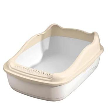 Imagem de Bandeja SanitáRia Fechada Grande Para Gatos — Bacia HigiéNica Tipo Banheira(Cor creme - B)