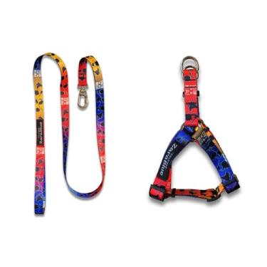 Imagem de Kit Peitoral e Guia para Cachorro – Conforto e Segurança para Passeios de Pequeno, Médio e Grande Porte(System Of a Down,Pequeno)