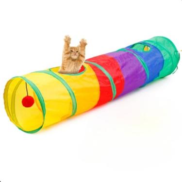 Imagem de TúNel Interativo Para Gatos Em Forma De Labirinto – Brinquedo DobráVel, Adequado Para Gatos E Cachorros