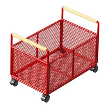 Imagem de WeiLaiKeQi Carrinho organizador de arquivos com rodinhas, caixa de armazenamento sob a mesa com alça, carrinho de pasta móvel, estante para documentos de, 30cm X 48cm X 30cm