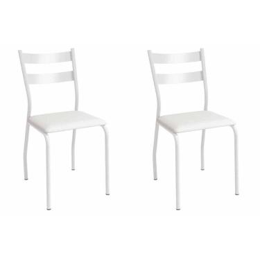 Imagem de Cadeira De Cozinha Bali 2c141br Aço Kit 2 Un Branco-corano Branco - Kappesberg