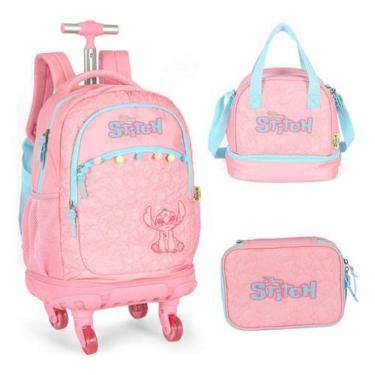 Imagem de Kit Mochila Rodinhas 360 Porta Notebook Stitch Disney Ohana
