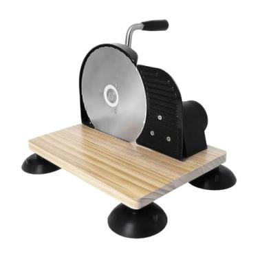 Imagem de Fenteer Fatiador de pão com ventosa compacto espessura ajustável aço inoxidável eletrodoméstico de cozinha caseiro cortador de pão doméstico, Preto