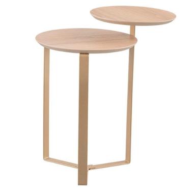 Imagem de Mesa Lateral Dupla Base Dourada - Hanover