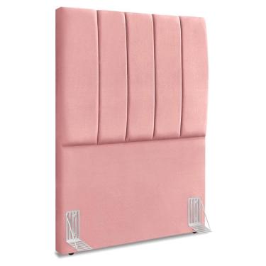 Imagem de Cabeceira Solteiro 100 Cm Com Frame Dalia Suede Rosa Artte Rosa