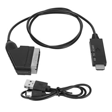 Imagem de Tnfeeon Interface Multimídia HD para Cabo Scart para TV VHS Videocassete DVD Suporte PAL Conversão NTSC 480i 576i Com Tecla de Modo Adequado para TVs Antigas de Jogos retrô de Home