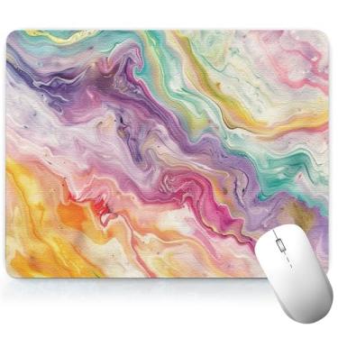 Imagem de Tapete de mesa colorido de couro, mouse pad de arte colorida, teclado de computador, mouse pad para jogos, protetor e capa à prova d'água, capa decorativa de couro PU, tapete de mouse para laptop