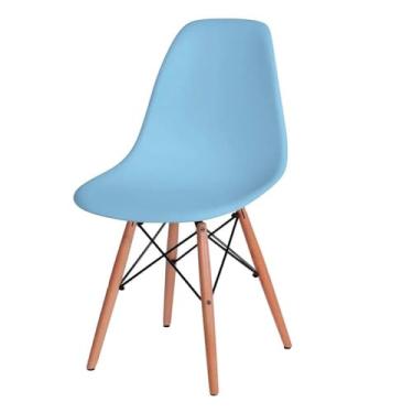 Imagem de Generic Kit de Cadeiras (2/4/6 Unidades), Madeira/Metal Durável, Confortável (6,Azul)