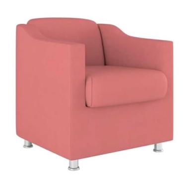 Imagem de Poltrona Decorativa Suede para Sala e Recepção Poltrona Estofada Confortável (ROSA)