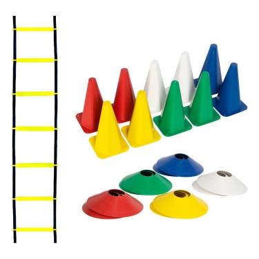 Imagem de Kit Funcional Agilidade 10 Chapéus 10 Cones E Escada Para Tr
