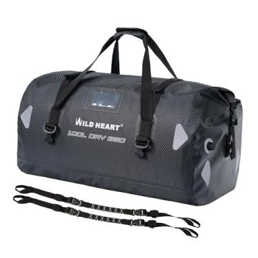 Imagem de WILD HEART Bolsa esportiva impermeável para motocicleta PVC500D fundo duplo com tiras de corda e bolso interno 40L 66L 100L para caiaque, acampamento, passeios de barco, motocicleta, Fibra de carbono