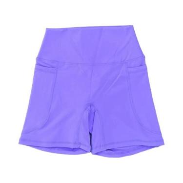 Imagem de Shorts Esportivos Femininos De Cintura Alta Com Bolsos, Leggings Para 