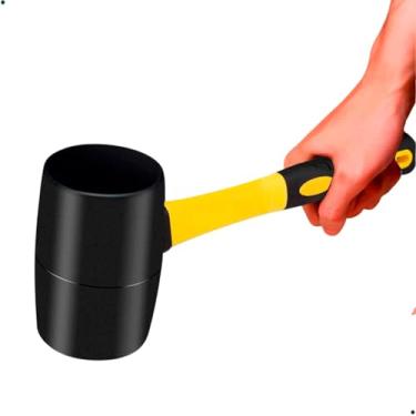Imagem de Martelo de Borracha 500g Cabo Fibra Marcenaria e Mecânica com Cabo Ergonômico Uso Profissional Resistente e Durável