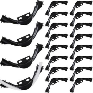 Imagem de Pushglossy 20 peças 3/10.2 cm Pex suporte de dobra de 90 graus, suporte de dobra de tubo de cotovelo de plástico 90 graus preto acessórios Pex grampos suporte de tubo 3/4 polegada