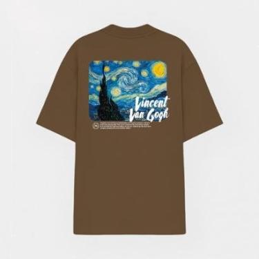 Imagem de Camiseta Estampada Abstract Streetwear Over Noite Estrelada Van Gogh-Unissex
