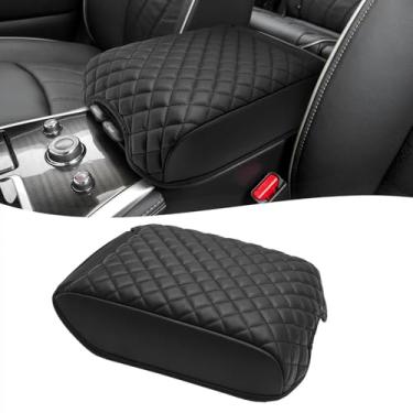 Imagem de KBH Capa de console central para Infiniti QX60 e JX35 2013-2020, acessórios Nissan Pathfinder, acabamento de couro de vinil, apoio de braço protetor completo almofada de descanso de braço