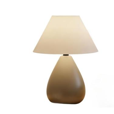 Imagem de Abajur Luminaria de Ceramica Porcelana Bivolt Cupula para Decoração Quarto Escritorio Sala Decoração(Capuccino)