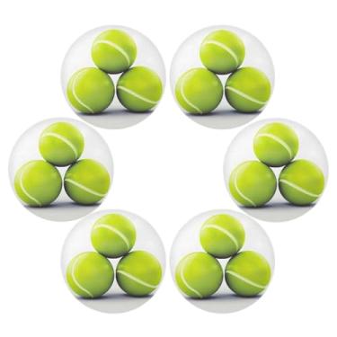 Imagem de Wassud Jogo americano conjunto de 6 bolas de tênis tapetes redondos para cozinha e jantar tapetes laváveis resistentes ao calor decoração de mesa 39 cm