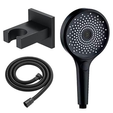 Imagem de Chuveiro portátil, chuveiro de alta pressão, 3 modos/configurações de spray, chuveiro removível com mangueira de aço inoxidável 304 extensível e gancho de chuveiro de cobre, cromado