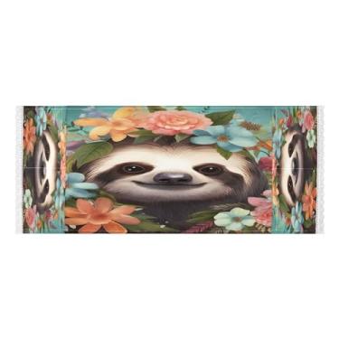 Imagem de Wassud Preguiça fofa (10) capas de lavadora e secadora, protetor de lavadora com sacos de armazenamento, capa de geladeira à prova de poeira com bolsos para lavanderia doméstica, cozinha, 120 x 55 cm