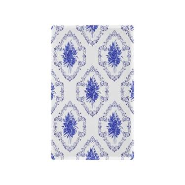 Imagem de Wassud Placa de cobertura para interruptor de luz azul vintage floral decorativa capa de tomada placa de parede para tomadas elétricas em branco 4,53 x 2,76 polegadas