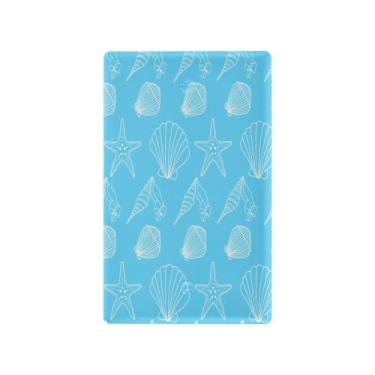 Imagem de Wassud Placa de cobertura para interruptor de luz, linha branca, conchas decorativas para tomadas, placa de parede para tomadas elétricas em branco 11 x 7 cm