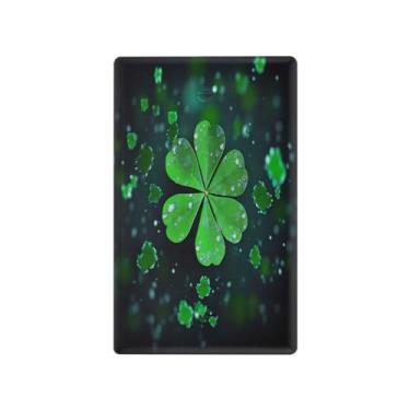 Imagem de Wassud Placa de cobertura de interruptor de luz de trevo de quatro folhas, 1 capa de tomada em branco, placa de parede, decoração de casa, sala de estar, quarto, decoração