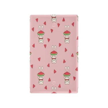Imagem de Wassud Cute Bunnies Placa de cobertura de interruptor de luz decorativa capas de tomada placa de parede para tomadas elétricas em branco 4,53 x 2,76 polegadas