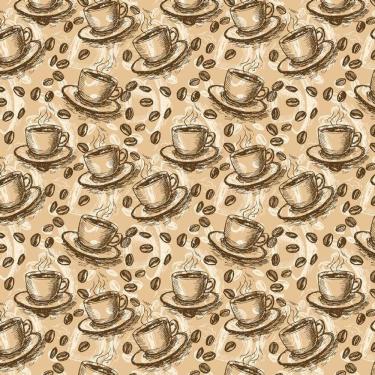 Imagem de Papel Parede Marrom Com Xícara De Café Autocolante Cozinha