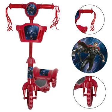 Imagem de Patinete Infantil 3 Rodas Thor Cestinha Divertido Toys 2u