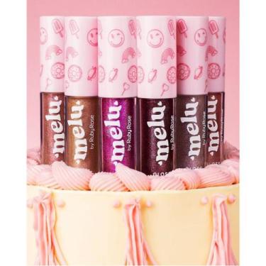 Imagem de Gloss Labial Melu Ruby Rose Brilhante Hidratante RubyRose Com Cheiro e