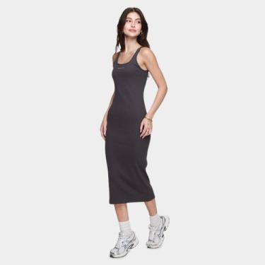 Imagem de Vestido Colcci Canelado Casual Feminino, Cinza, M