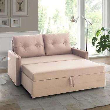 Imagem de Sofá Icaria 3 em 1 Sofá Chaise Cama 1.50m Estofama, Rosé