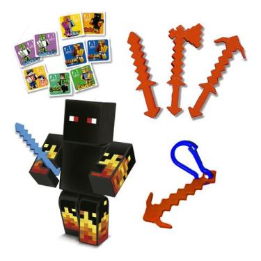 Imagem de Kit Minecraft Mel 15cm Algazarra Espada Picareta Machado - Algazarra B
