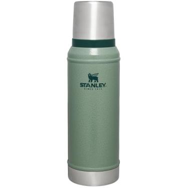 Imagem de Stanley Garrafa térmica clássica isolada a vácuo de boca larga – Hammertone Green – Garrafa térmica de aço inoxidável 18/8 livre de BPA para bebidas frias e quentes – 1 QT