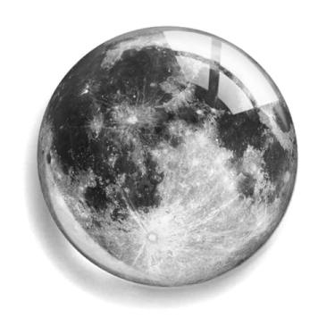 Imagem de 5 peças Oito Planetas Terra Júpiter Lua Tempo Pedra Pedra Pingente de Vidro Chaveiro Ímã Adesivo de Geladeira, Lua, P