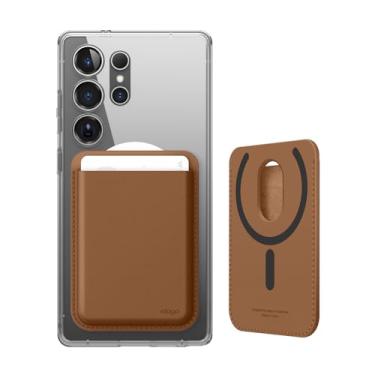 Imagem de elago Carteira Magnética para Samsung Galaxy S25, Ultra, Plus, Edge, Z Fold 7 e Série S24 – Couro Vegano Durável, Compatível com MagSafe – 2 Cartões, Porta-Cartões Seguro