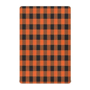 Imagem de JUZIHAI Lençol de berço de Halloween para meninos e meninas, capa de colchão de bebê xadrez de búfalo de Halloween macio elástico respirável para berço padrão e cama infantil, 132 x 71 cm