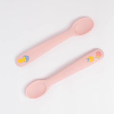 Imagem de Kit Com Duas Colheres De Silicone Fadinha Rosa, Bup Baby