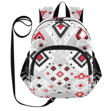Imagem de ODAWA Kid Backpacks Geometric Zigzags Toddler Leash Backpacks, Travel Backpack for Kids