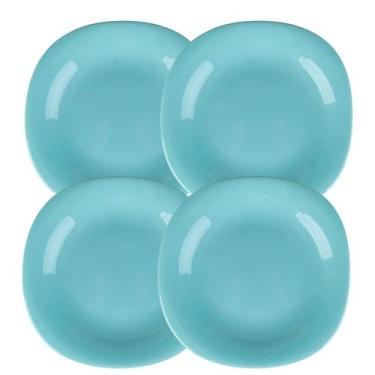 Imagem de Jogo Pratos Sobremesa 27,5Cm 4 Pçs Dama Vidro Opalino Ciano - Lhermita