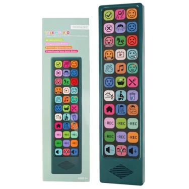 Imagem de Skdtazrz Dispositivo AAC para autismo, ferramenta de terapia da fala com botão falante para crianças e adultos não verbais, 6 interruptores de som de voz graváveis, voz macho/feminina alternável